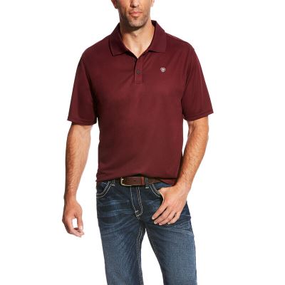 Ariat Western: TEK Polo Hombre - Burdeos (UOYEH4156)